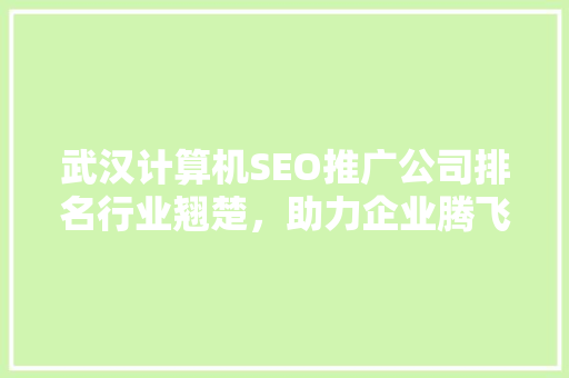 武汉计算机SEO推广公司排名行业翘楚，助力企业腾飞