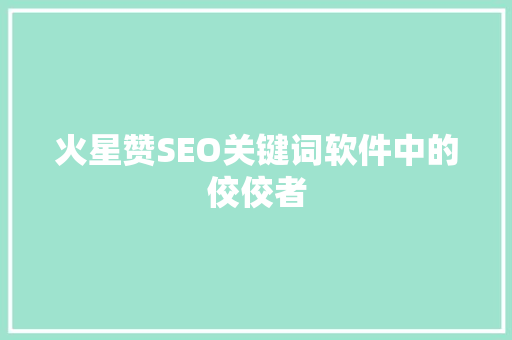 火星赞SEO关键词软件中的佼佼者
