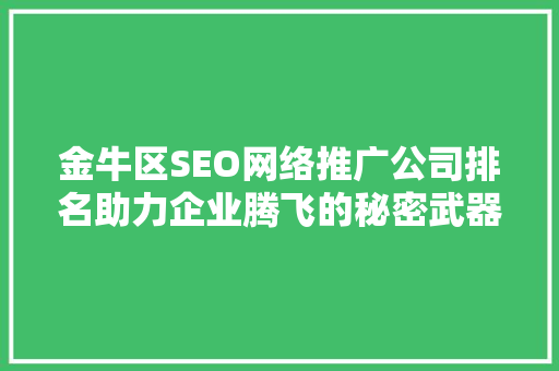 金牛区SEO网络推广公司排名助力企业腾飞的秘密武器