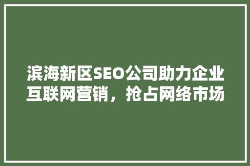 滨海新区SEO公司助力企业互联网营销，抢占网络市场制高点