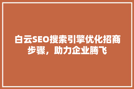 白云SEO搜索引擎优化招商步骤，助力企业腾飞