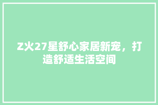 Z火27星舒心家居新宠，打造舒适生活空间