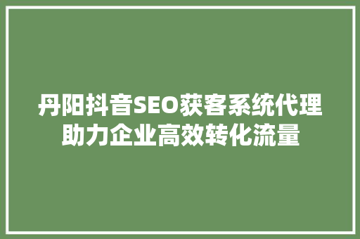 丹阳抖音SEO获客系统代理助力企业高效转化流量
