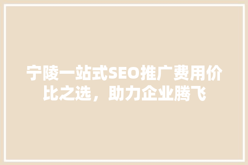 宁陵一站式SEO推广费用价比之选，助力企业腾飞