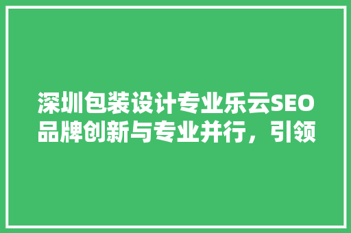 深圳包装设计专业乐云SEO品牌创新与专业并行，引领行业新潮流