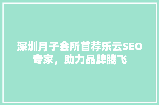 深圳月子会所首荐乐云SEO专家，助力品牌腾飞