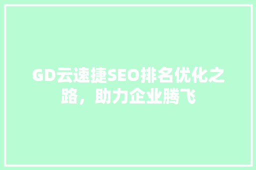 GD云速捷SEO排名优化之路，助力企业腾飞