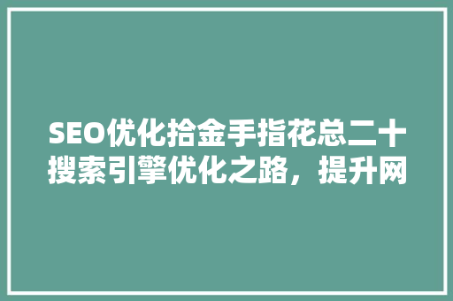 SEO优化拾金手指花总二十搜索引擎优化之路，提升网站流量与排名
