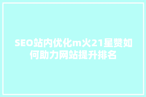 SEO站内优化m火21星赞如何助力网站提升排名