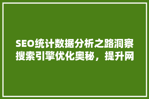 SEO统计数据分析之路洞察搜索引擎优化奥秘，提升网站排名与流量