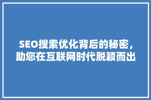 SEO搜索优化背后的秘密，助您在互联网时代脱颖而出