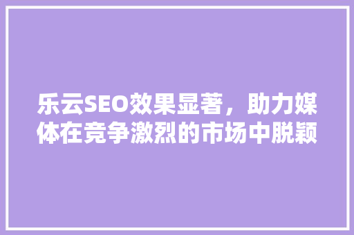 乐云SEO效果显著，助力媒体在竞争激烈的市场中脱颖而出
