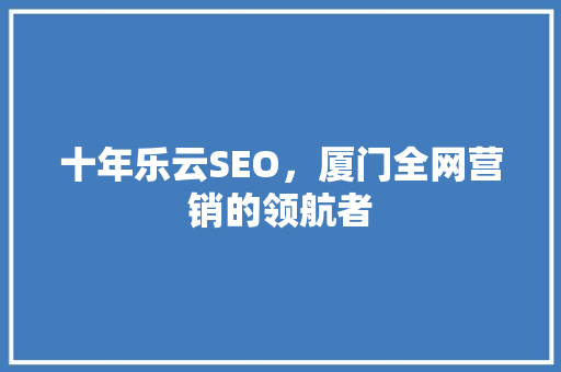 十年乐云SEO，厦门全网营销的领航者