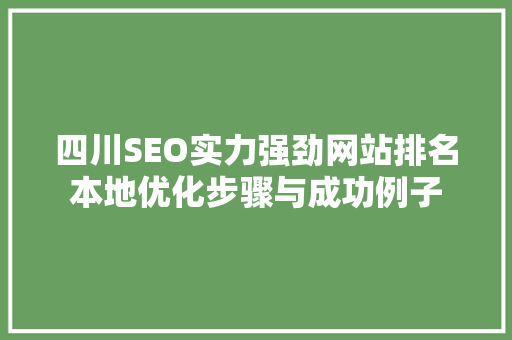 四川SEO实力强劲网站排名本地优化步骤与成功例子