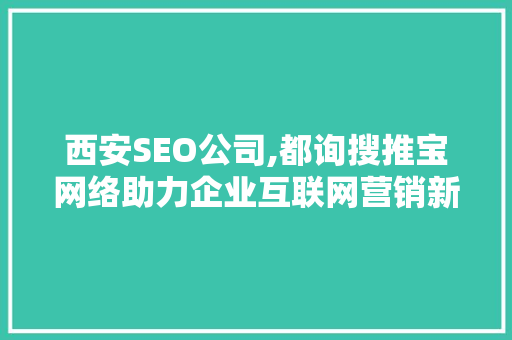 西安SEO公司,都询搜推宝网络助力企业互联网营销新篇章