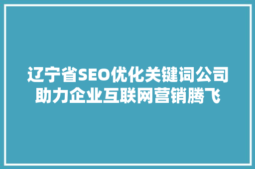 辽宁省SEO优化关键词公司助力企业互联网营销腾飞