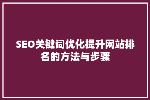 SEO关键词优化提升网站排名的方法与步骤