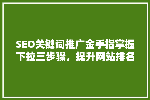 SEO关键词推广金手指掌握下拉三步骤，提升网站排名