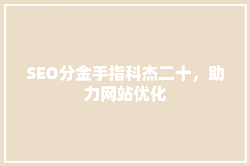 SEO分金手指科杰二十，助力网站优化
