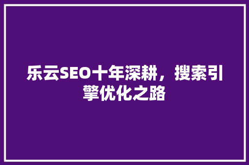 乐云SEO十年深耕，搜索引擎优化之路