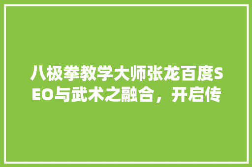 八极拳教学大师张龙百度SEO与武术之融合，开启传统武术现代化之路