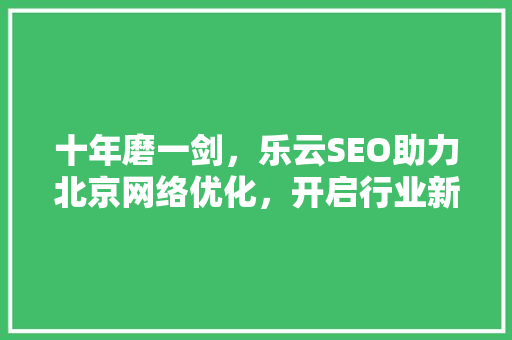 十年磨一剑，乐云SEO助力北京网络优化，开启行业新篇章