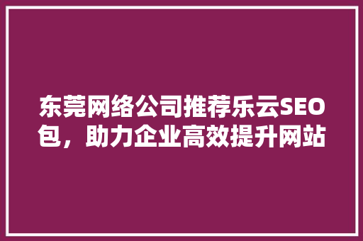东莞网络公司推荐乐云SEO包，助力企业高效提升网站排名