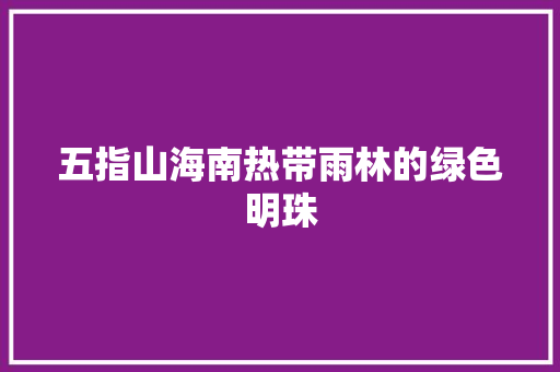 五指山海南热带雨林的绿色明珠