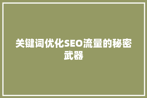 关键词优化SEO流量的秘密武器