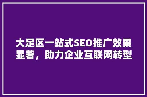 大足区一站式SEO推广效果显著，助力企业互联网转型升级