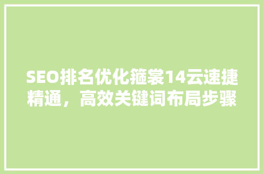 SEO排名优化箍裳14云速捷精通，高效关键词布局步骤