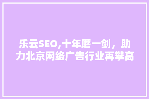 乐云SEO,十年磨一剑，助力北京网络广告行业再攀高峰