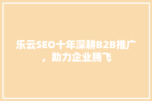 乐云SEO十年深耕B2B推广，助力企业腾飞