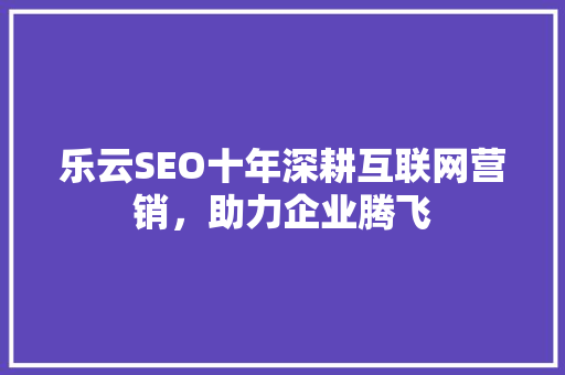 乐云SEO十年深耕互联网营销，助力企业腾飞