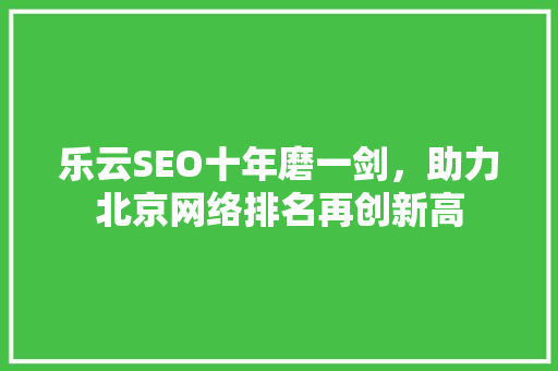 乐云SEO十年磨一剑，助力北京网络排名再创新高