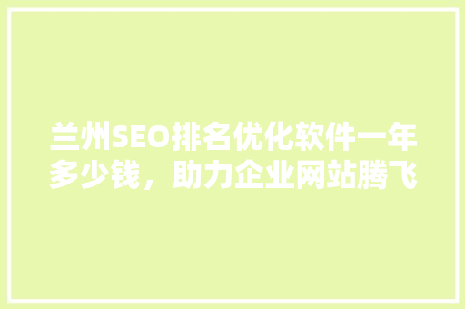 兰州SEO排名优化软件一年多少钱，助力企业网站腾飞