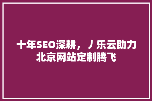 十年SEO深耕，丿乐云助力北京网站定制腾飞