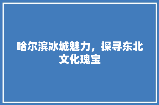 哈尔滨冰城魅力，探寻东北文化瑰宝
