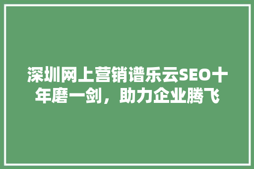 深圳网上营销谱乐云SEO十年磨一剑，助力企业腾飞