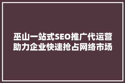 巫山一站式SEO推广代运营助力企业快速抢占网络市场制高点