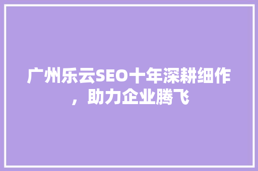 广州乐云SEO十年深耕细作，助力企业腾飞