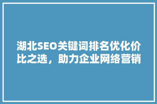 湖北SEO关键词排名优化价比之选，助力企业网络营销新高度