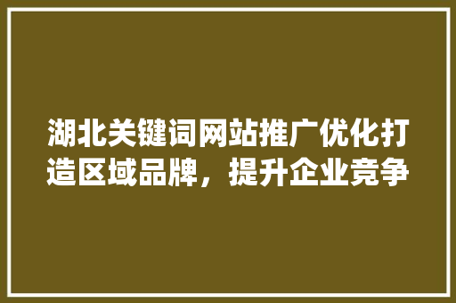 湖北关键词网站推广优化打造区域品牌，提升企业竞争力_湖北关键词网站推广优化