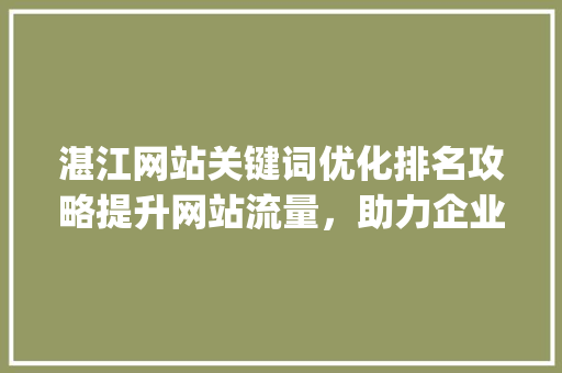 湛江网站关键词优化排名攻略提升网站流量，助力企业腾飞_湛江网站关键词优化排名  第1张