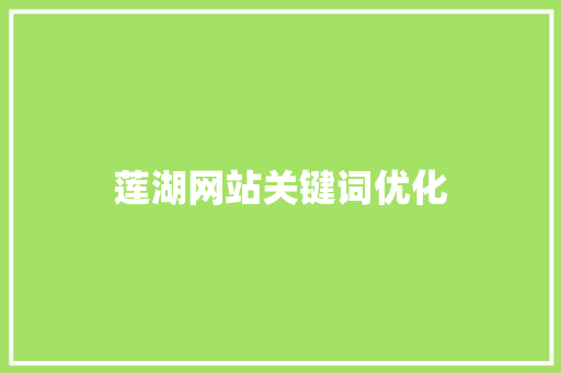 莲湖网站关键词优化