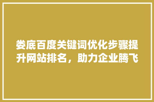 娄底百度关键词优化步骤提升网站排名，助力企业腾飞_娄底百度关键词优化