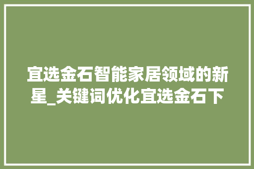 宜选金石智能家居领域的新星_关键词优化宜选金石下拉