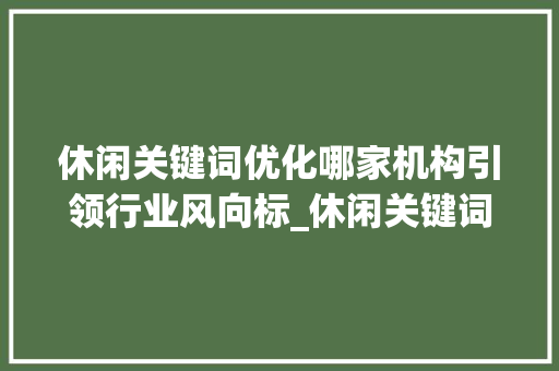 休闲关键词优化哪家机构引领行业风向标_休闲关键词优化哪家好