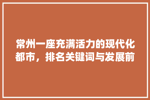 常州一座充满活力的现代化都市，排名关键词与发展前景_常州排名关键词优化