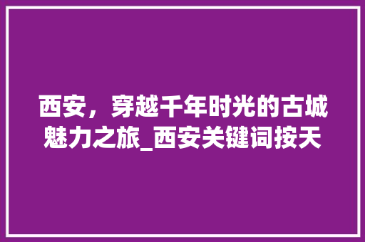 西安，穿越千年时光的古城魅力之旅_西安关键词按天优化推荐